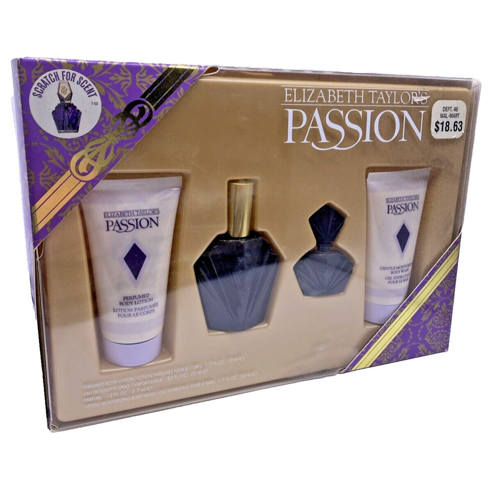 Elizabeth Taylor Passion Perfume Boxed Gift Set Body Wash Body Lotion NEW 1.7 Oz